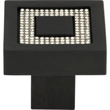 Atlas Homewares 3192-BL Crystal Square Inset Knob 1-3/8" Matte Black