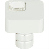 Atlas Homewares 3194-MC Crystal Off Center Square Knob 1" Matte Chrome