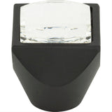 Atlas Homewares 3196-BL Crystal Large Square Knob 1" Matte Black