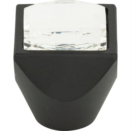 Atlas Homewares 3196-BL Crystal Large Square Knob 1" Matte Black
