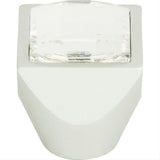 Atlas Homewares 3196-MC Crystal Large Square Knob 1" Matte Chrome