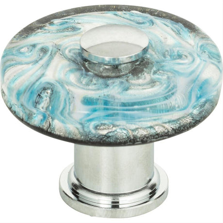 Atlas Homewares 3204-CH Galaxy Glass Round Knob 1-1/2" Polished Chrome