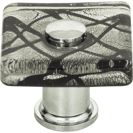 Atlas Homewares 3207-CH Eclipse Glass Square Knob 1-1/2" Polished Chrome