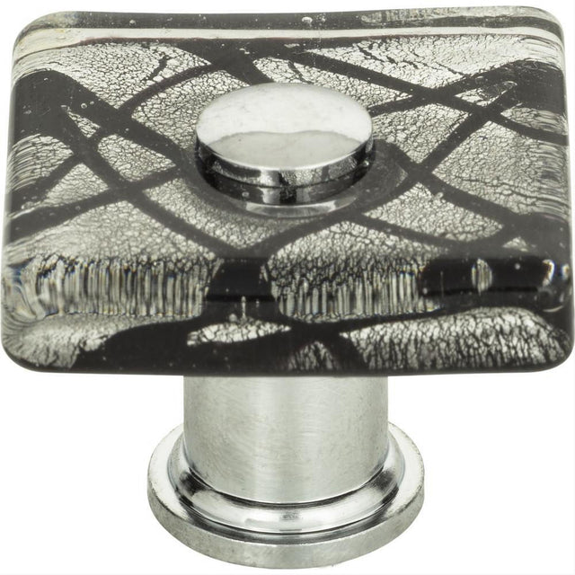 Atlas Homewares 3207-CH Eclipse Glass Square Knob 1-1/2" Polished Chrome