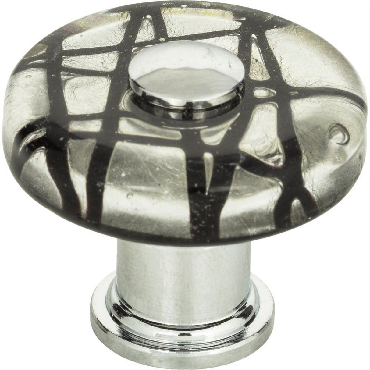 Atlas Homewares 3208-CH Eclipse Glass Round Knob 1-1/2" Polished Chrome