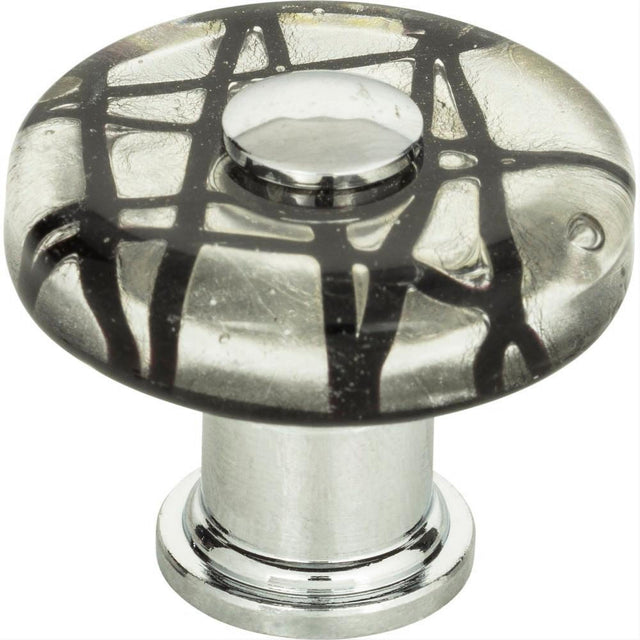 Atlas Homewares 3208-CH Eclipse Glass Round Knob 1-1/2" Polished Chrome