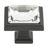 Atlas Homewares 340-BL Legacy Crystal Square Knob 1-5/16" Matte Black