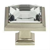Atlas Homewares 340-BRN Legacy Crystal Square Knob 1-5/16" Brushed Nickel