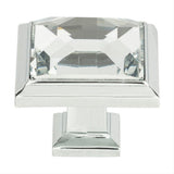 Atlas Homewares 340-CH Legacy Crystal Square Knob 1-5/16" Polished Chrome