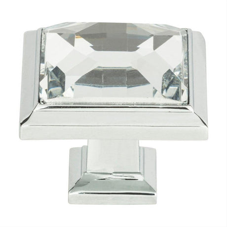 Atlas Homewares 340-CH Legacy Crystal Square Knob 1-5/16" Polished Chrome