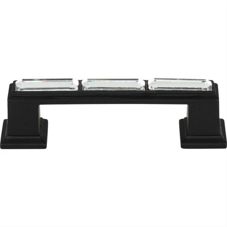 Atlas Homewares 341-BL Legacy Crystal Pull 3" Center to Center Matte Black