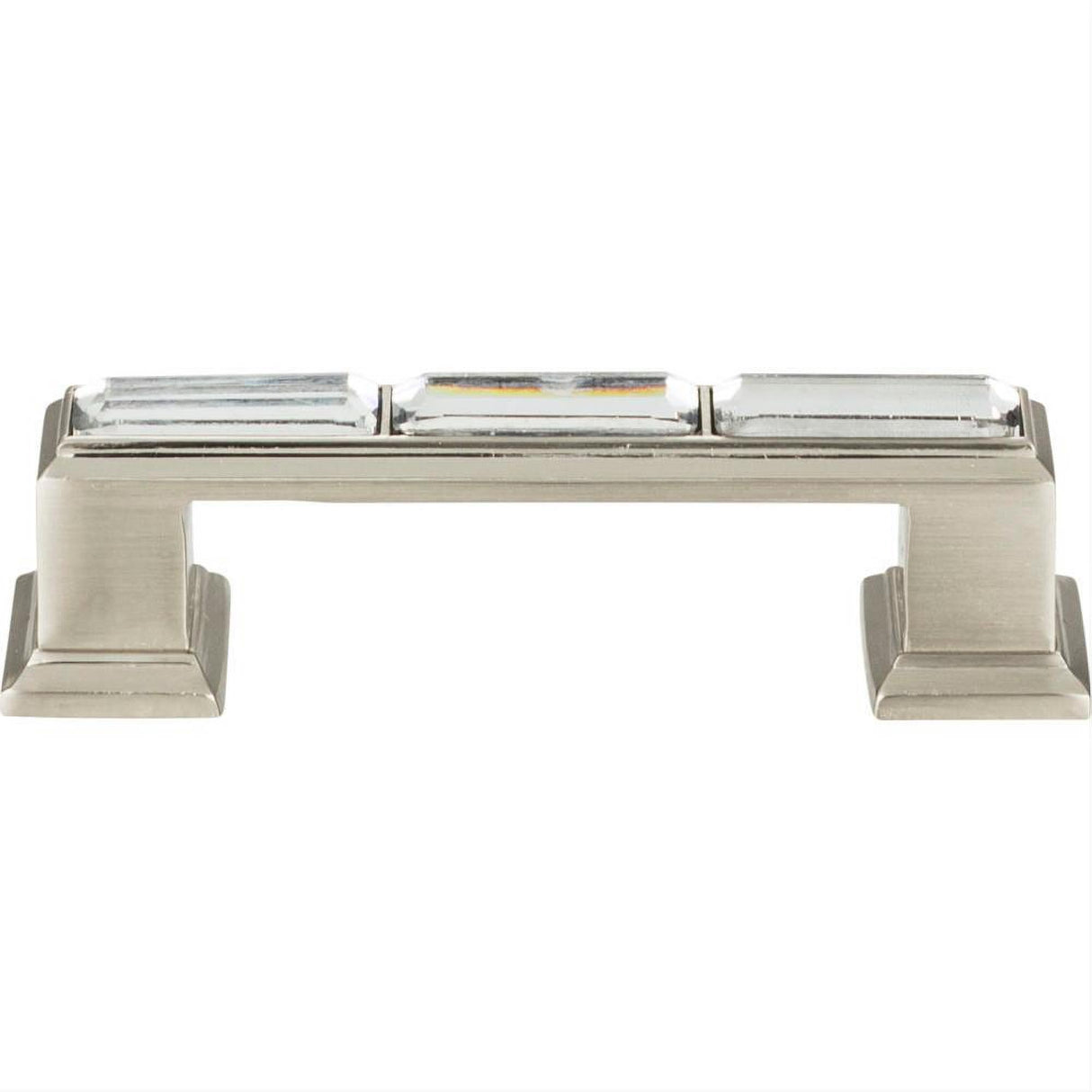 Atlas Homewares 341-BRN Legacy Crystal Pull 3" Center to Center Brushed Nickel