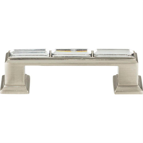 Atlas Homewares 341-BRN Legacy Crystal Pull 3" Center to Center Brushed Nickel