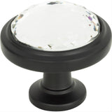 Atlas Homewares 343-BL Legacy Crystal Round Knob 1-5/16" Matte Black
