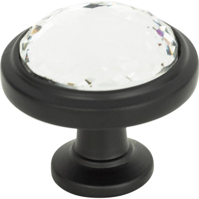 Atlas Homewares 343-BL Legacy Crystal Round Knob 1-5/16" Matte Black