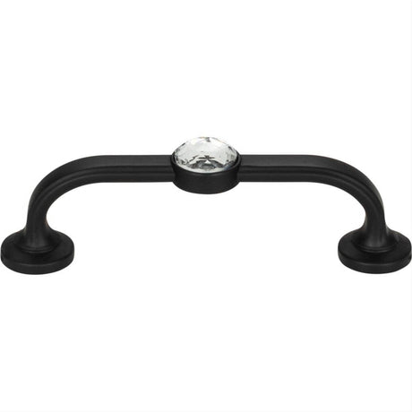 Atlas Homewares 344-BL Legacy Crystal Bracelet Pull 3" Center to Center Matte Black