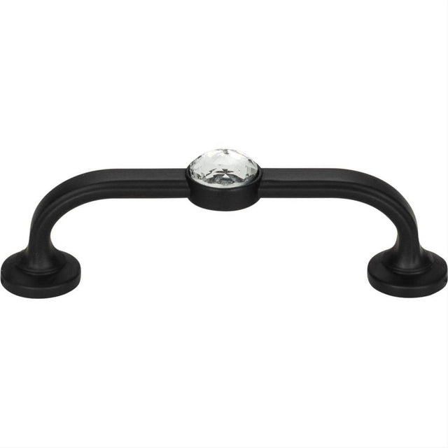 Atlas Homewares 344-BL Legacy Crystal Bracelet Pull 3" Center to Center Matte Black