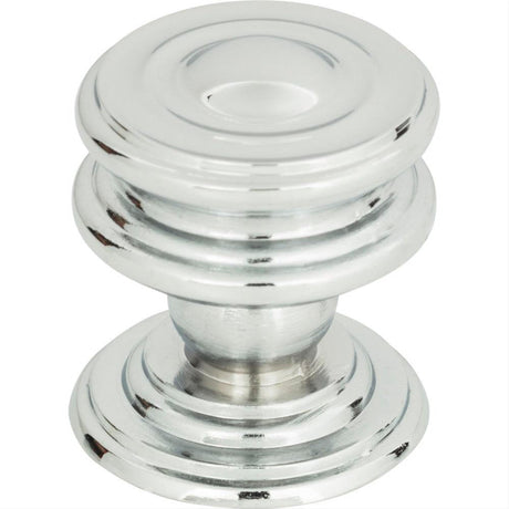 Atlas Homewares 376-CH Campaign Round Knob 1-1/4" Polished Chrome