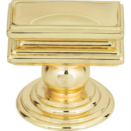 Atlas Homewares 377-PB Campaign Rectangle Knob 1-1/2" Polished Brass