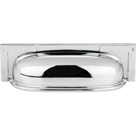 Atlas Homewares 382-CH Campaign L-Bracket Cup Pull 3-3/4" Polished Chrome