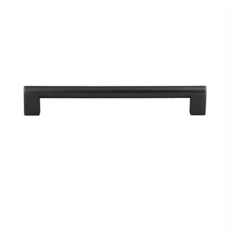Atlas Homewares A829-BL Round Rail Pull 7-9/16" Center to Center Matte Black