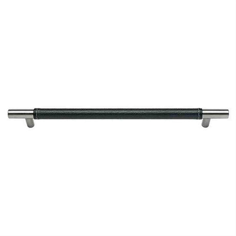 Atlas Homewares AP05-BL-CH Zanzibar Black Appliance Pull 17" Center to Center Leather Polished Chrome