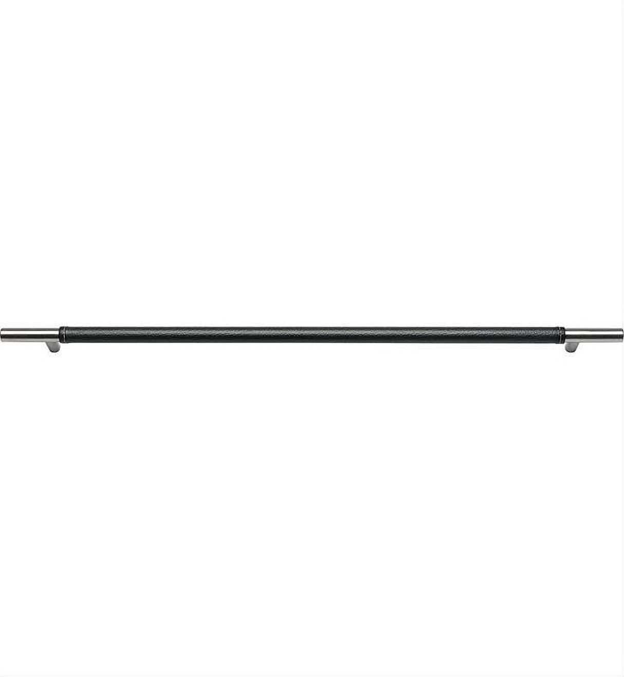 Atlas Homewares AP05-BL-SS Zanzibar Black Appliance Pull 17" Center to Center Leather Stainless Steel