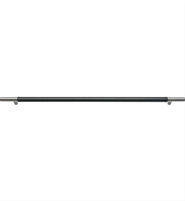 Atlas Homewares AP05-BL-SS Zanzibar Black Appliance Pull 17" Center to Center Leather Stainless Steel