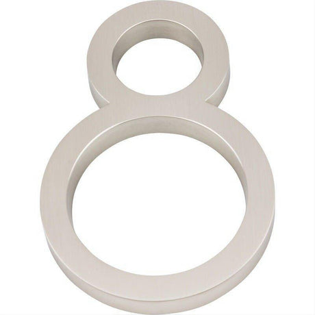 Atlas Homewares AVN8-L-BRN Modern Avalon 6" House Number 8 Brushed Nickel