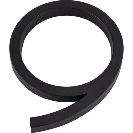 Atlas Homewares AVN9-L-BL Modern Avalon 6" House Number 9 Matte Black