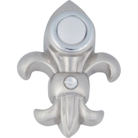 Atlas Homewares DB636-BRN Fleur de lys Door Bell Brushed Nickel