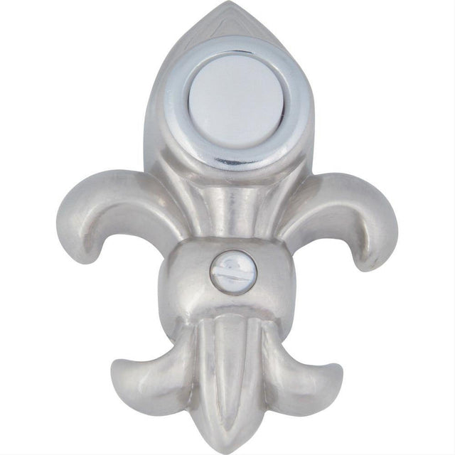 Atlas Homewares DB636-BRN Fleur de lys Door Bell Brushed Nickel