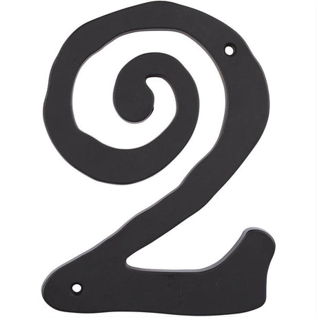 Atlas Homewares SCN2L-BL Large Scroll House Number Matte Black