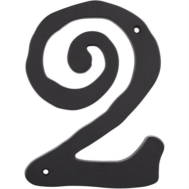 Atlas Homewares SCN2L-BL Large Scroll House Number Matte Black