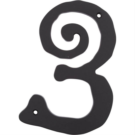 Atlas Homewares SCN3L-BL Large Scroll House Number Matte Black