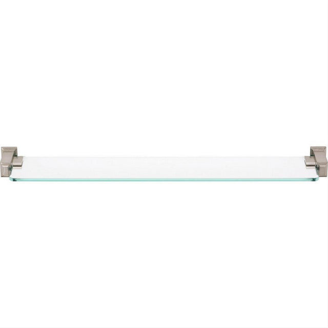 Atlas Homewares SUTSF-BRN Sutton Place Bath Glass Shelf 24" Brushed Nickel