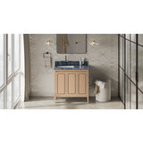 Jeffrey Alexander Percival 36" Natural Oak Single Sink Bathroom Vanity with Grey Marble Top - 8 in. Widespread Faucet Top
