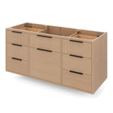 Jeffrey Alexander Gardner 49" Natural Oak Single Sink Bathroom Vanity with White Resin Top - Single-Hole Faucet Top - VKGAR48NOSQRE product image 3