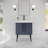Jeffrey Alexander Tempest 30" Blue Steel Single Sink Bathroom Vanity with White Resin Top - Single-Hole Faucet Top - VKTEM30BSPRE product image 2