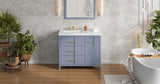 Jeffrey Alexander Katara 43" Blue Steel Single Sink Bathroom Vanity with White Resin Top - 8 in. Widespread Faucet Top product image 5