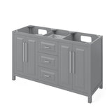 Jeffrey Alexander Cade 60" Grey Double Sink Bathroom Vanity with Calacatta Vienna Quartz Top - 8 in. Widespread Faucet Top product image 3