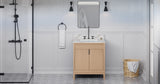 Jeffrey Alexander Theodora 30" Natural Oak Single Sink Bathroom Vanity with Calacatta Vienna Quartz Top - 8 in. Widespread Faucet Top product image 6