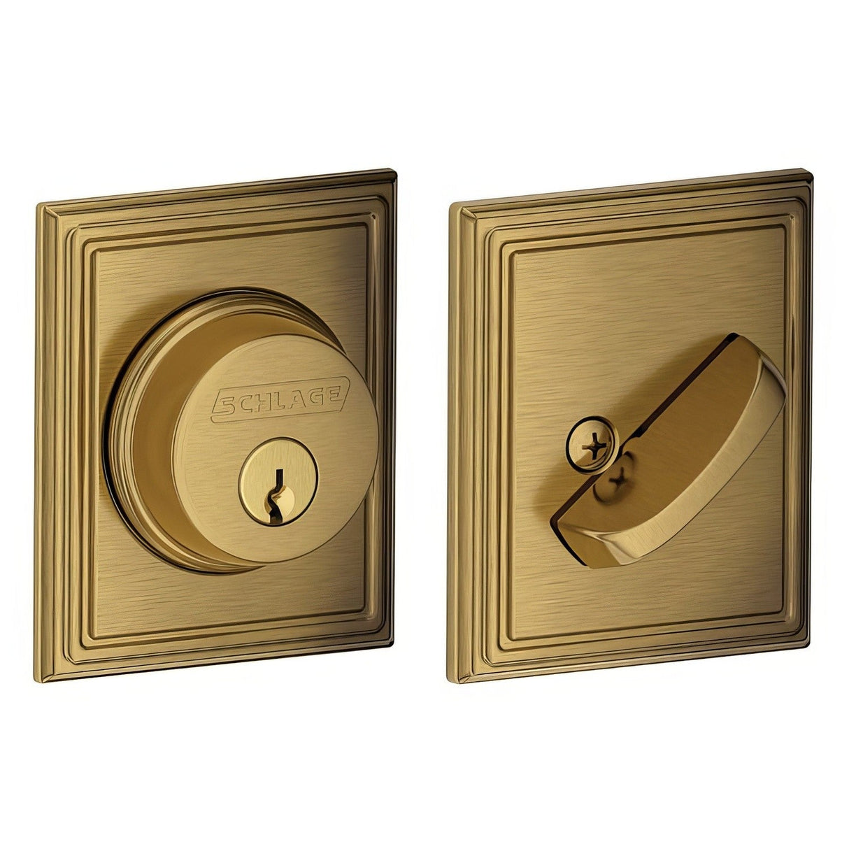 Schlage B60ADD609 antique brass single cylinder deadbolt