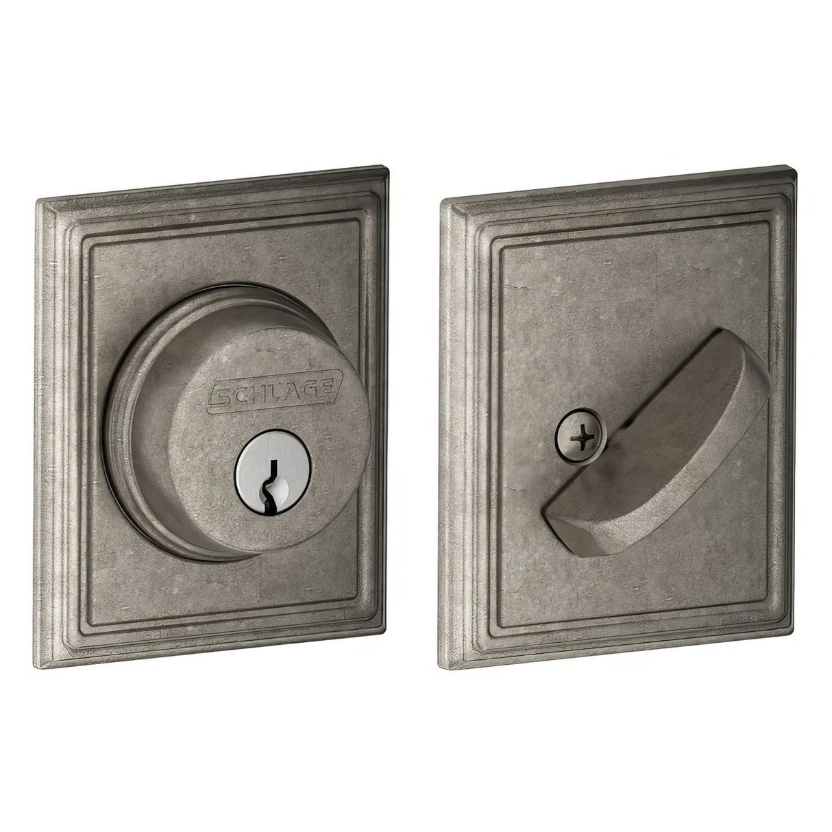 Schlage B60ADD621 distressed nickel single cylinder deadbolt