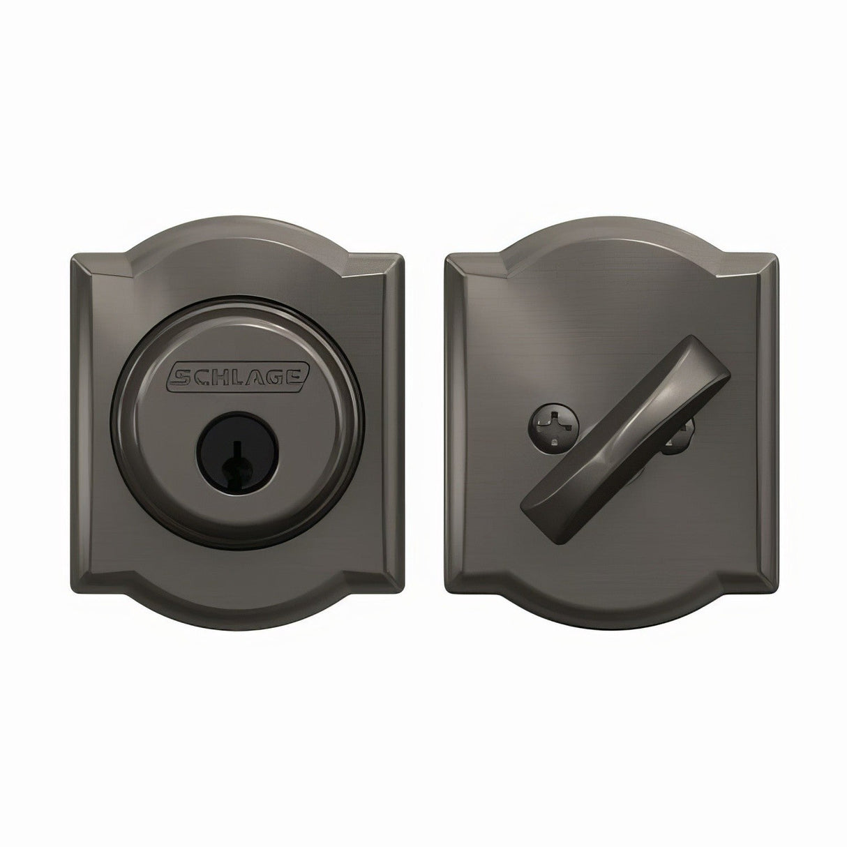 Schlage B60CAM530 black stainless single cylinder deadbolt