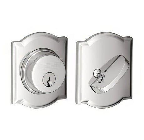 Schlage B60CAM625 polished chrome single cylinder deadbolt