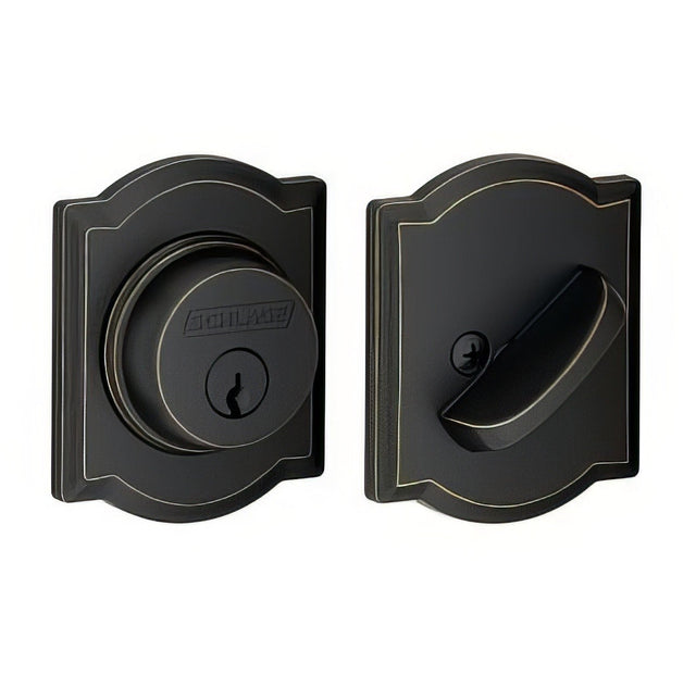 Schlage B60CAM716 aged bronze single cylinder deadbolt