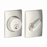 Schlage B60CEN618 bright nickel single cylinder deadbolt