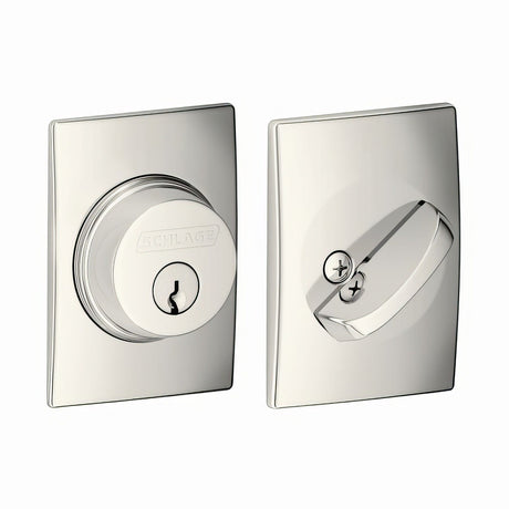 Schlage B60CEN618 bright nickel single cylinder deadbolt