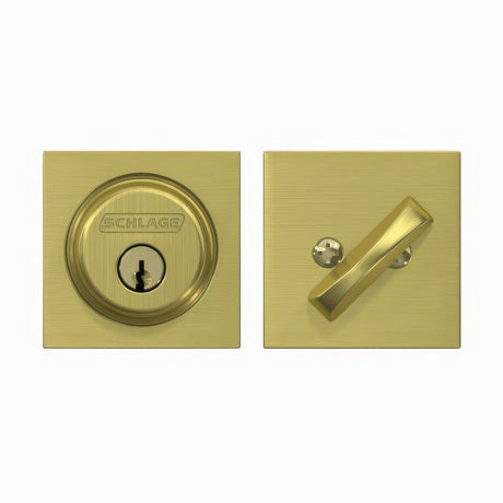 Schlage B60COL608 satin brass single cylinder deadbolt